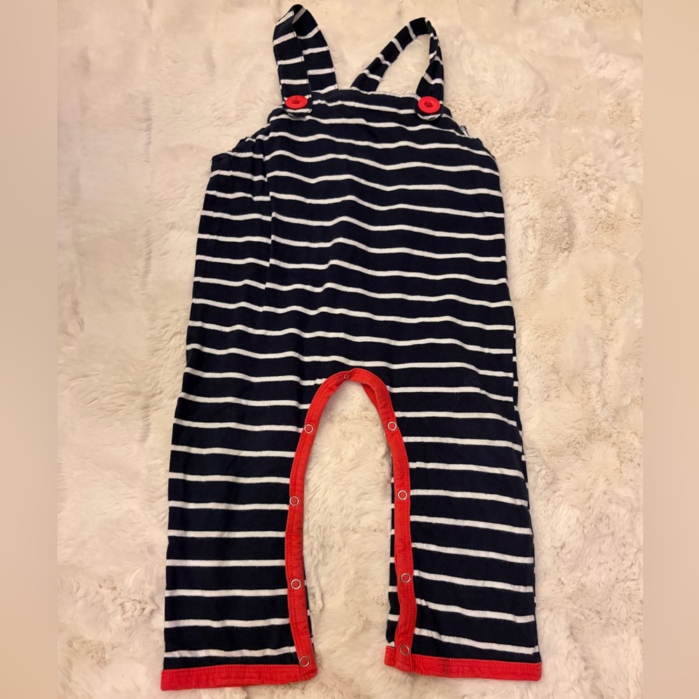 A.T.U.N Striped Navy and White Overalls